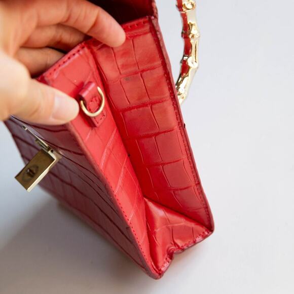 Loeffler Randall Red Tani Mini Square Crossbody Bag - Picture 11 of 11